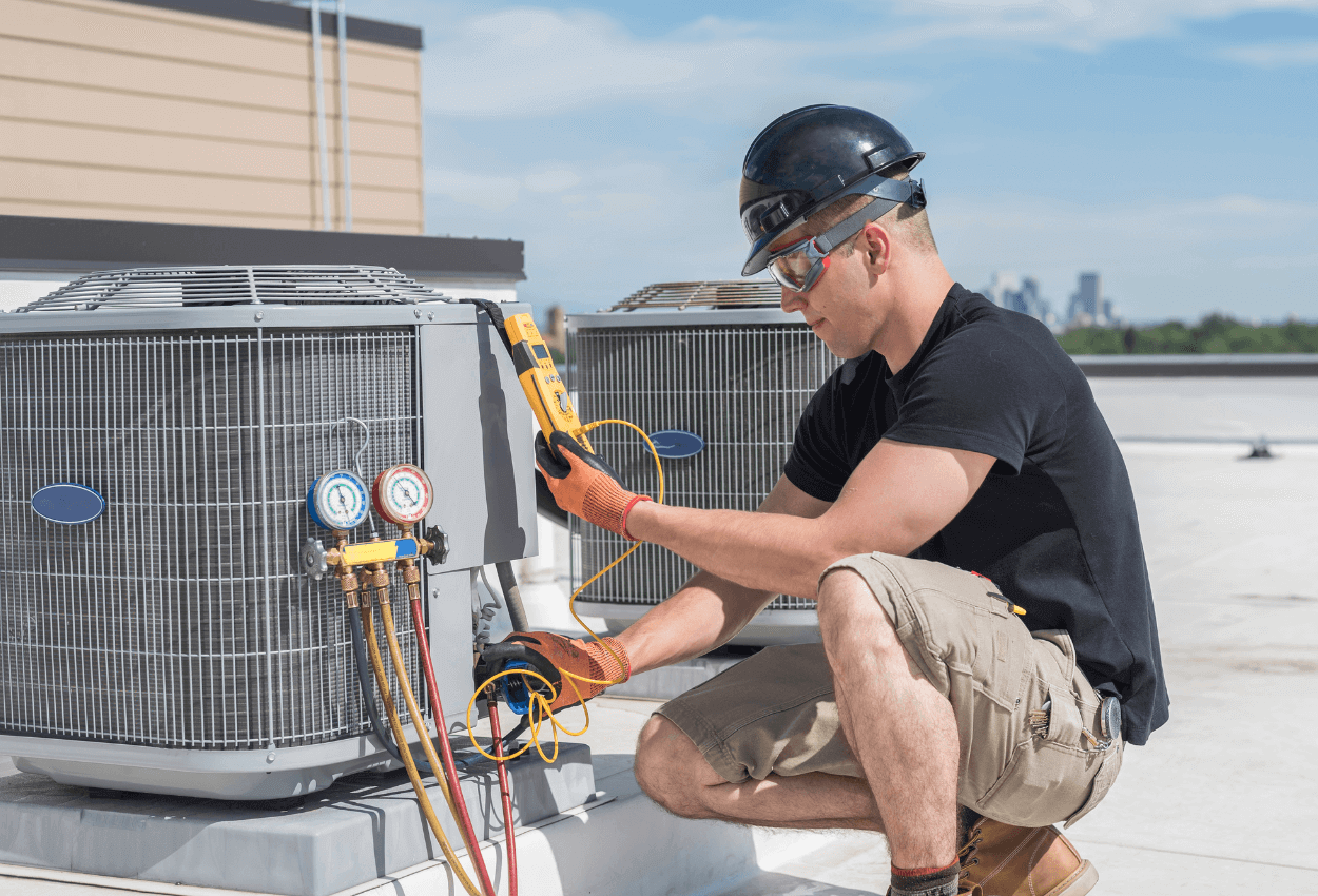 A picture of an old HVAC system.